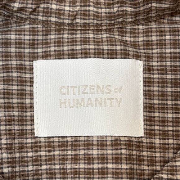 Citizens of Humanity Ana Cropped Shirt Heritage Plaid Size Small Brown - Picture 11 of 13
